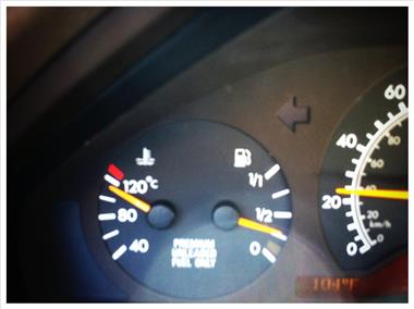 Overheating car