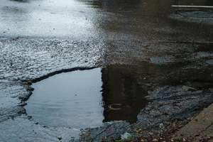 Pothole in road